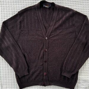 Vintage Knit Cardigan Sweater Eclectic Grandpa Dad Preppy